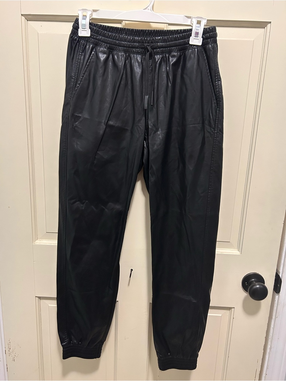 ZARA Faux Leather Jogger Pants size Small
